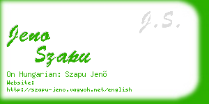 jeno szapu business card