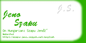 jeno szapu business card